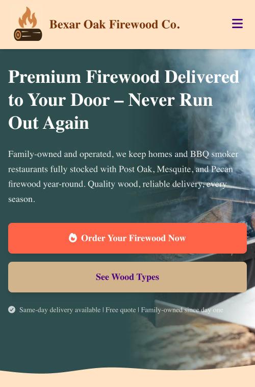 Bexar Oak Firewood Co. on a phone